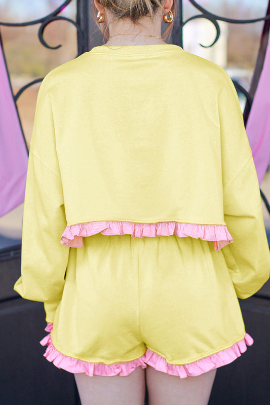 Yellow Contrast Plus Size Set LT