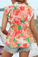 Pink Floral Ruffle Peplum Top RTS