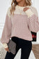Contrast Pattern Lantern Sweater FB