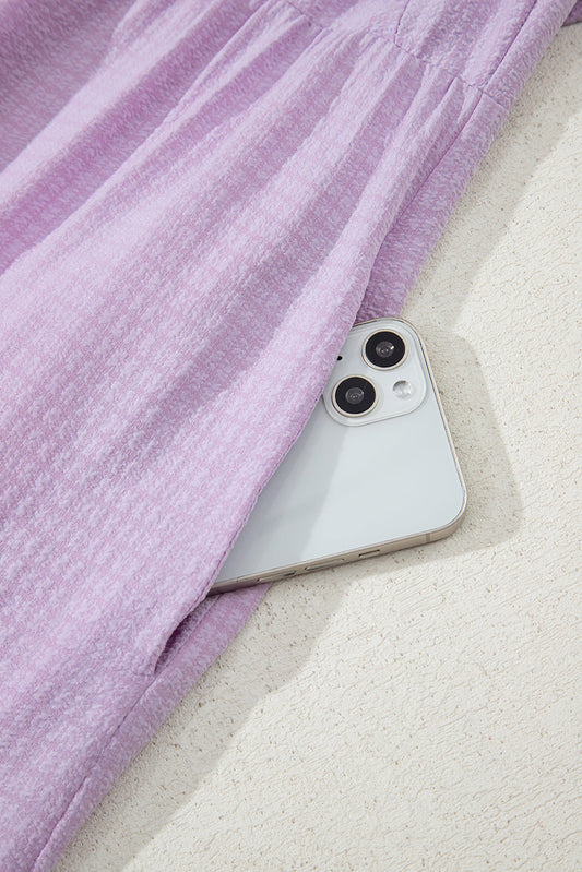 Purple Ruffled Square Neck Maxi LT