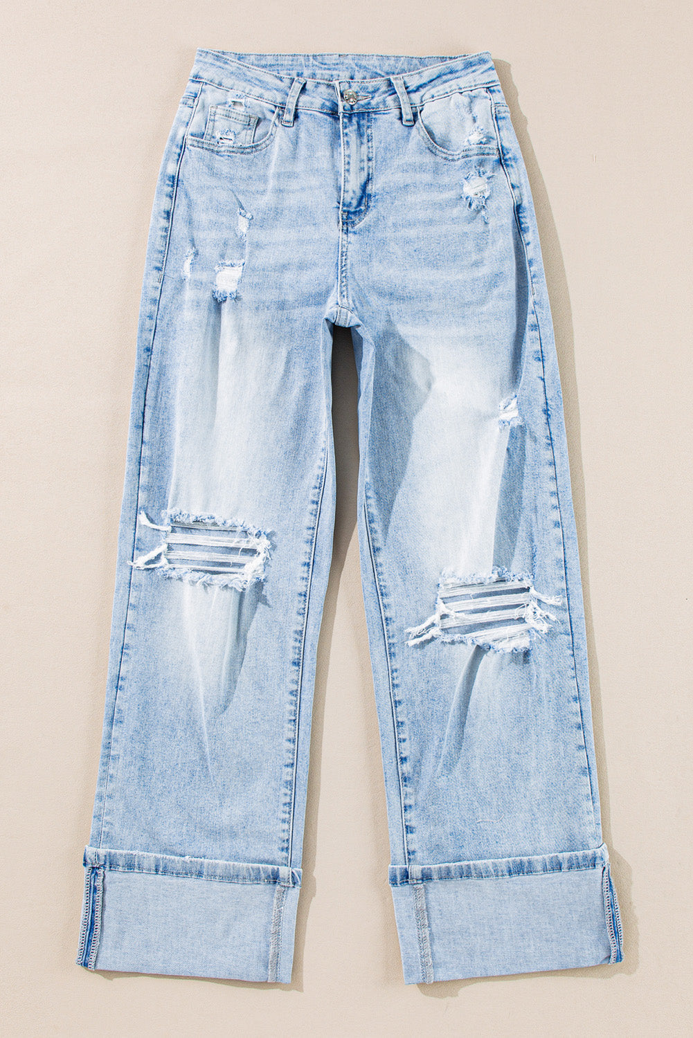 Distressed Light Wash Jeans FB