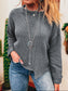 Grey Raw Edge Uneven Hem Sweater LT