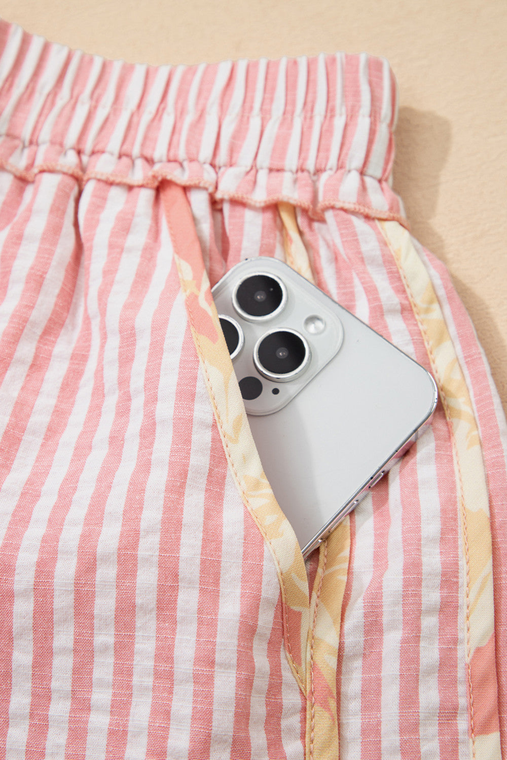 Pink Floral Trim Shorties LT