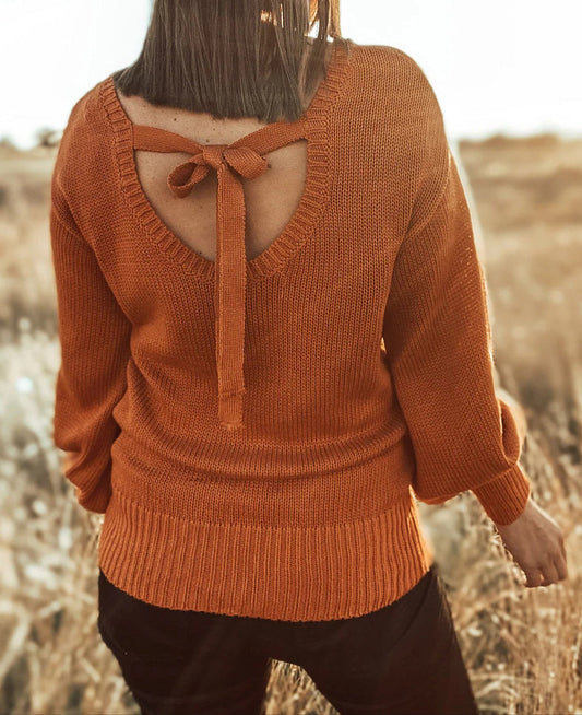 Gold Flame Ribbed Sweater FB