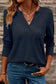 Navy Long Sleeve V-Neck Top FB