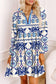 Blue Ethnic Flowy MIni Dress LT