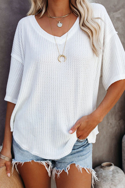 Exposed Seam Textured Top OOTD