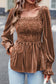 Chestnut Ribbed Velvet Babydoll Top RTS
