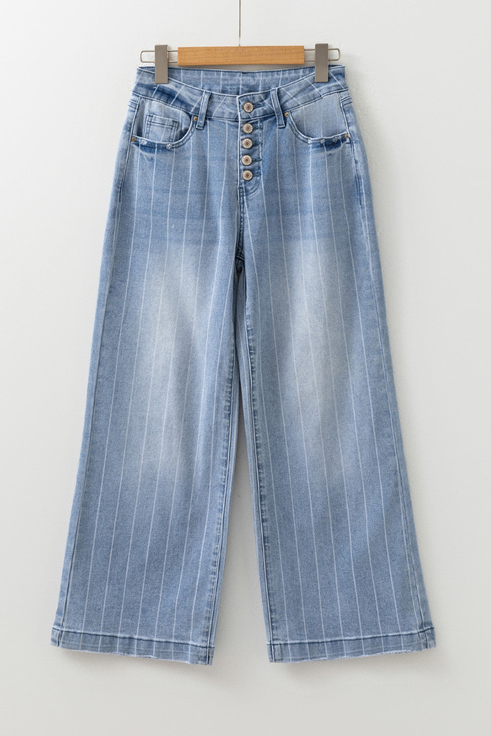 Button Fly Wide Leg Jeans LT