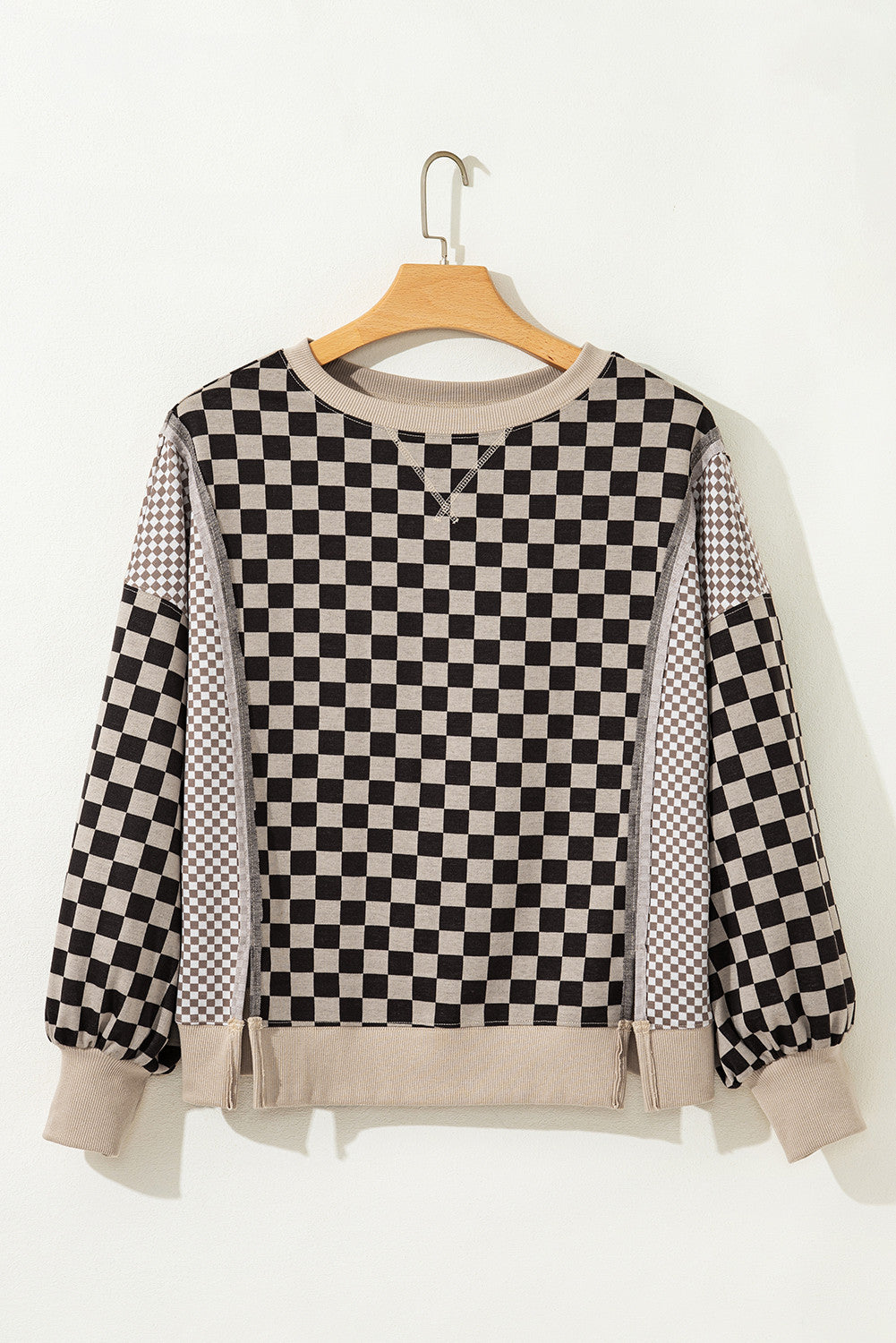 Khaki Mixed Checkered Top RTS