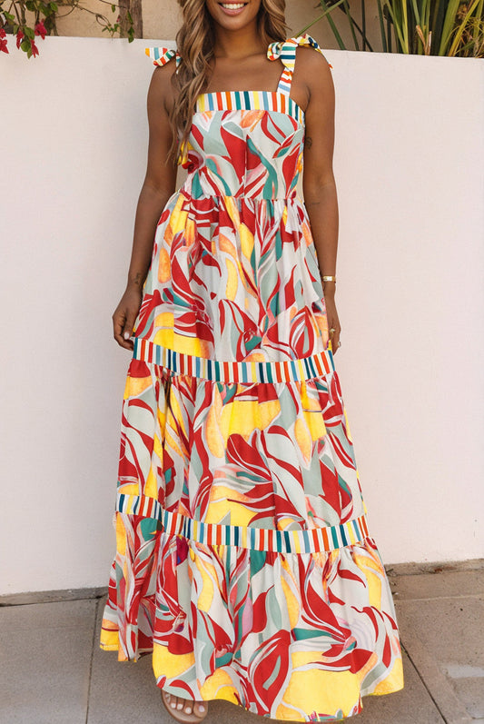 Abstract Knot Strap Maxi Dress RTS