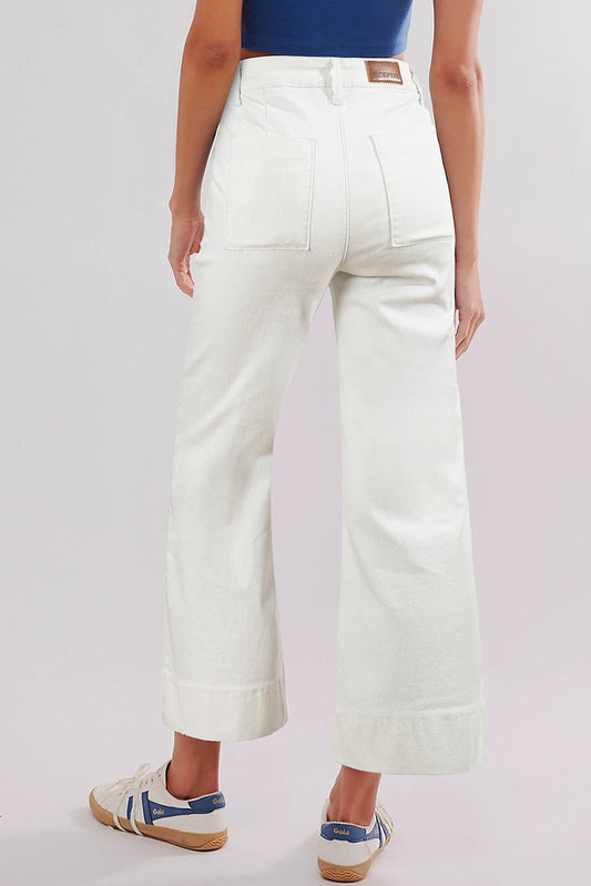 White Flap Pocket Jeans LT