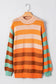 Orange Stripe Color Block Sweater LT