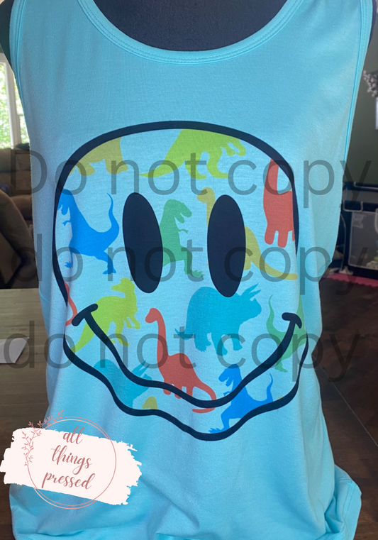 Dinosaur Smiley Tank Top