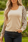 Leopard Ribbed U Neck Top FB