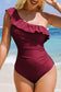 Ruffle One Shoulder Swimsuit FB
