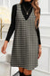 V Neck Houndstooth Mini Dress FB