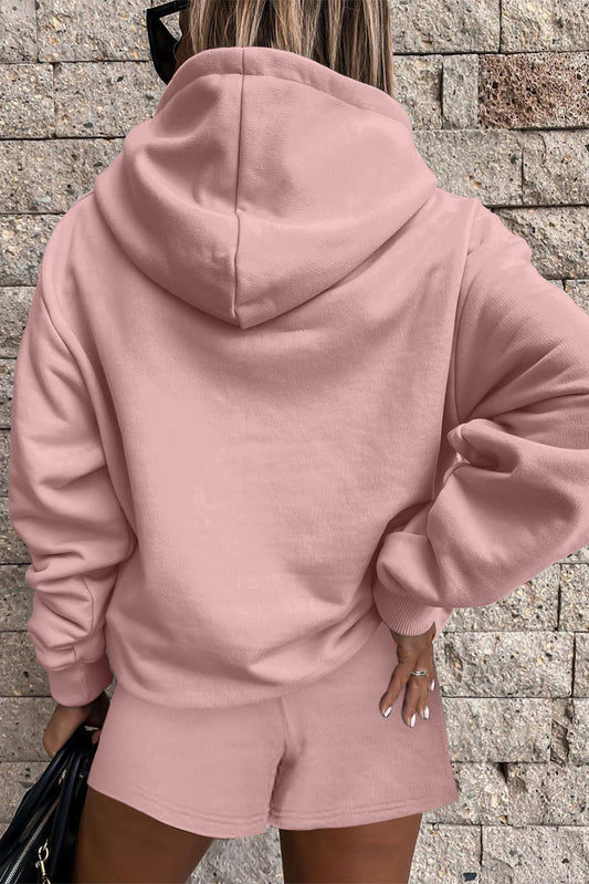 Pink Drawstring Hoodie Set LT