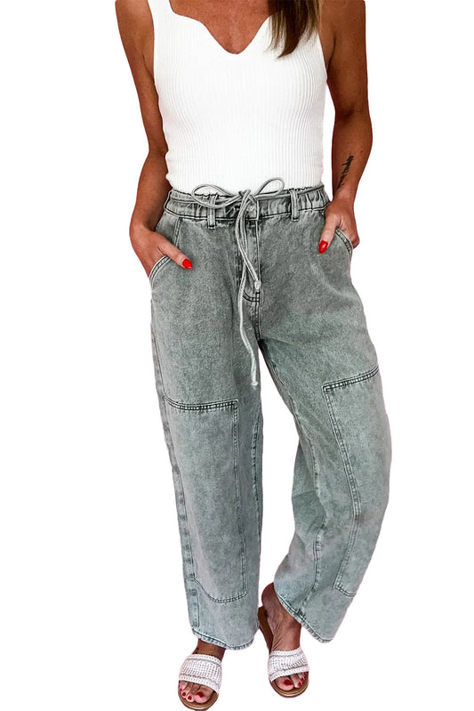 Acid Wash Barrel Pants RTS