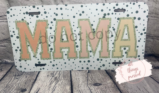 Boho Mama License Plate