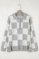 Grey Plus Size Checkered Sweater FB