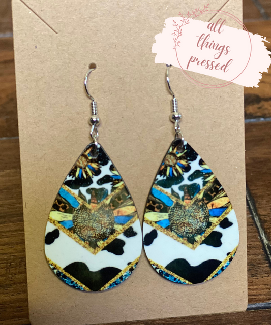 Cow Print Boho Earrings