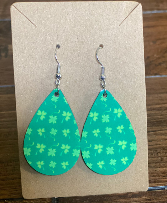 Green Shamrock Earrings