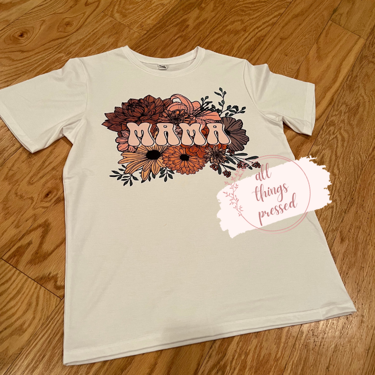 Mama Floral Poly T-Shirt